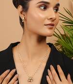 Tear drop kundan necklace with pearls