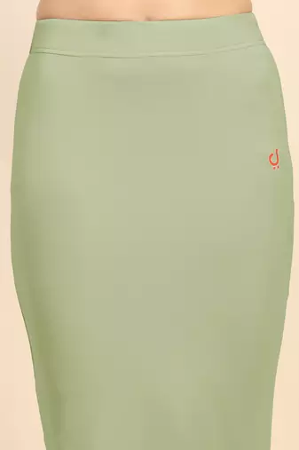 Trendmalls Olive Green Solid Nylon Soft Petticoat Skirts for Women Saree Shape Wear 