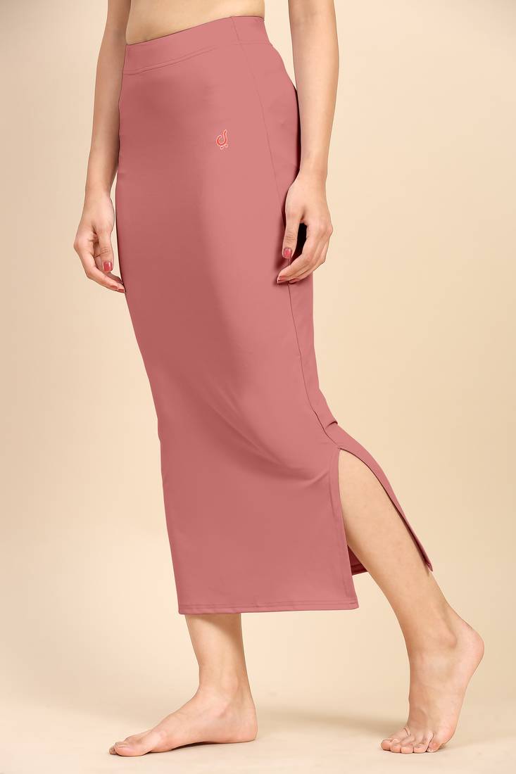 Pink Solid Nylon Soft Petticoat Skirts for Women Saree Shape Wear 