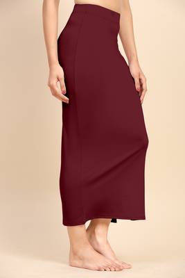 Trendmalls Maroon Solid Nylon Soft Petticoat Skirts for Women Saree Shape Wear  5
