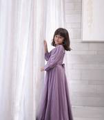Purple coloured shimmer gown for kid girl