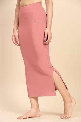 Trendmalls Light Pink Solid Nylon Soft Petticoat Skirts for Women Saree Shape Wear  6