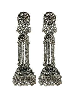 Silver oxidized drop earrings 3