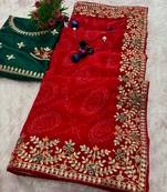 Bandhej Print Saree in Soft art silk saree