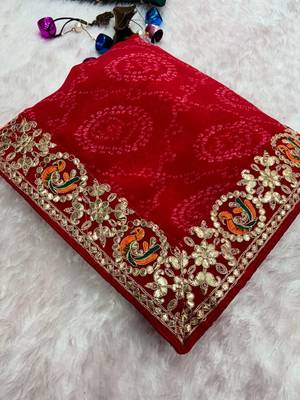Bandhej Print Saree in Soft art silk saree 4