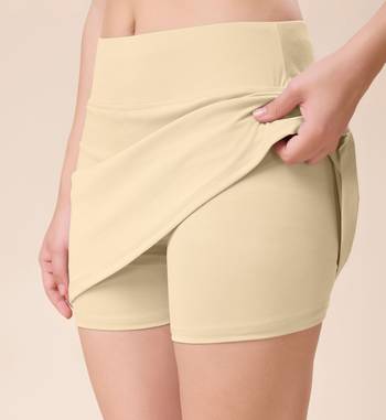 Trendmalls Biege Solid Nylon Soft Skirt Shape Wear Bottom Wear for Women 4