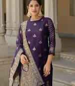 Vredevogel women's cotton silk jacquard kurta pant with banarasi silk dupatta set