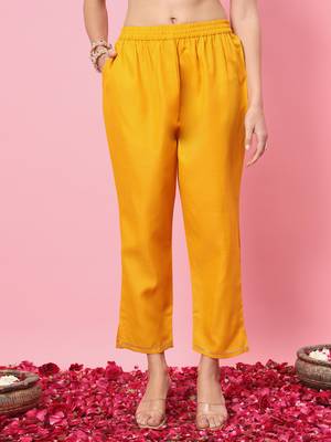 Vredevogel women's cotton blend kurta pant set with chanderi silk dupatta 4
