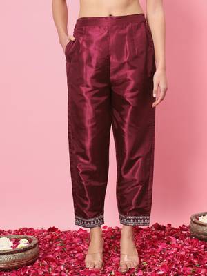 Vredevogel women's silk blend kurta pant set with organza heavy embroidery dupatta 4