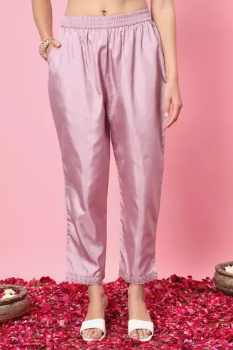 Vredevogel women's silk blend kurta pant set with organza dupatta