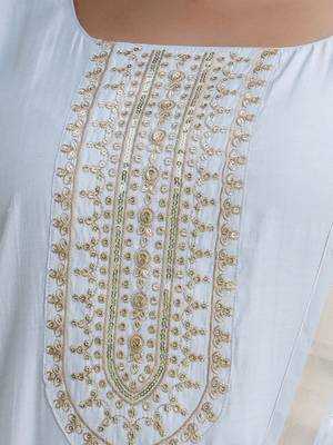 Vredevogel kurta set with dupatta | viscose roman silk embroidered kurta set for women | women's ethnic set 2