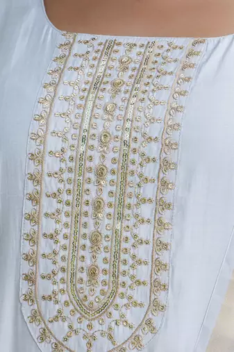 Vredevogel kurta set with dupatta | viscose roman silk embroidered kurta set for women | women's ethnic set