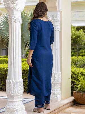 Vredevogel kurta set with dupatta | viscose roman silk embroidered kurta set for women 4