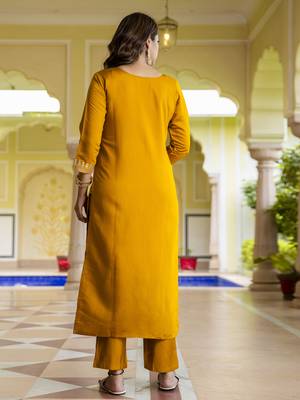 Vredevogel kurta set with dupatta | viscose roman silk embroidered kurta set for women 4