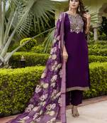 Vredevogel kurta set with dupatta | viscose roman silk embroidered kurta set for women