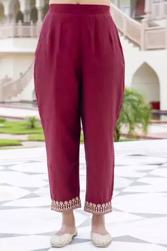 Vredevogel women's viscose roman silk blend embroidered kurta with pant & dupatta set