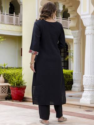 Vredevogel kurta set with dupatta | viscose roman silk embroidered kurta set for women 4