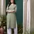 Green formal looking kurti with maaza cotton hand work with pocket