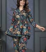 Multi beautiful printed rayon fabric partywear co-ord sets dress