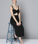 Black plain polyester short dresses