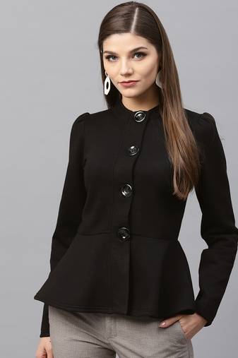 Black plain fleece jackets