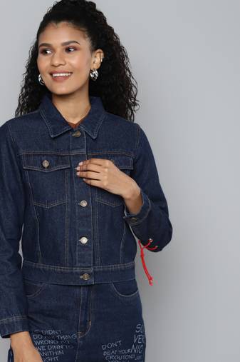 Blue plain denim jackets