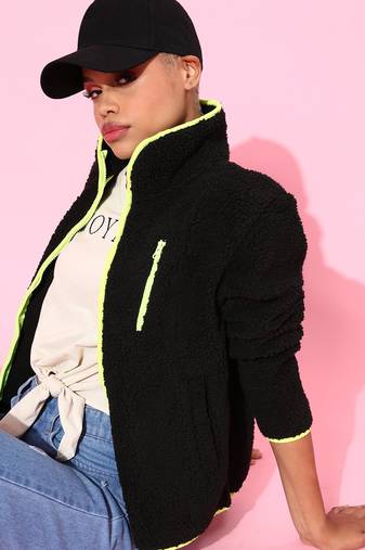 Black plain polyester jackets