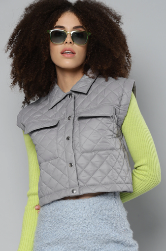 Grey plain polyester jackets