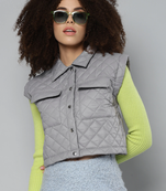 Grey plain polyester jackets