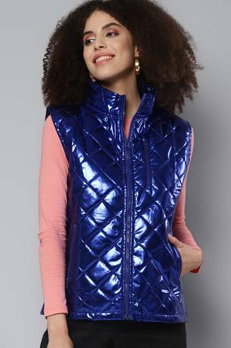 Blue plain polyester jackets