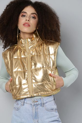 Gold plain polyester jackets