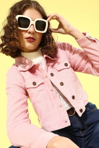 Pink plain corduroy jackets