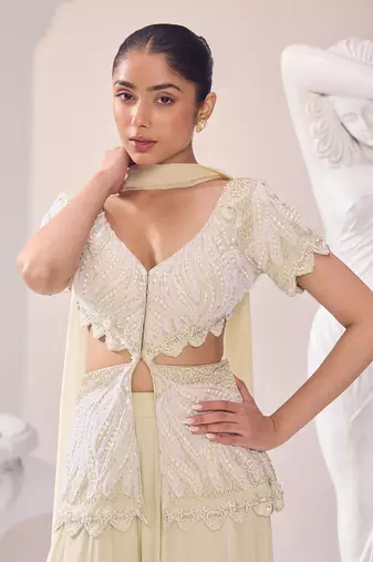 Olivia peplum sharara set