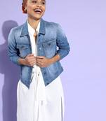 Blue plain denim jackets