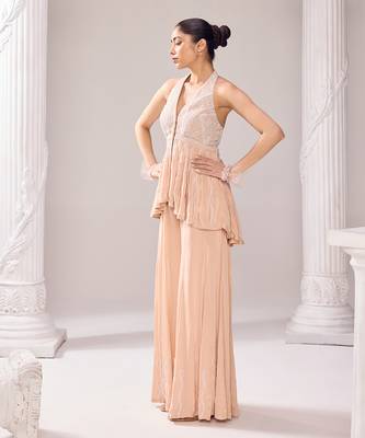 Hiley halterneck peplum sharara set 2