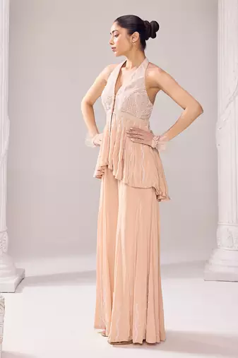 Hiley halterneck peplum sharara set