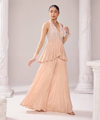 Hiley halterneck peplum sharara set 3
