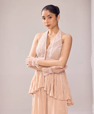 Hiley halterneck peplum sharara set 4