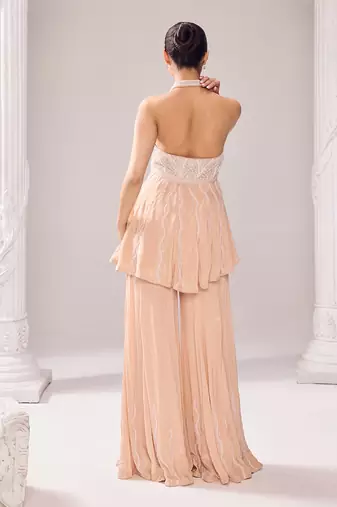 Hiley halterneck peplum sharara set