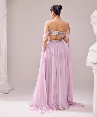 Purple italian embroidery aari sweetheart neck clara gown 5