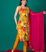 Ruh women's traditional silk blend kurti pant with dupatta