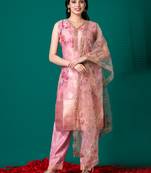 Ruh women's traditional silk blend kurti pant with dupatta