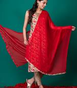 Ruh women's traditional silk blend kurti pant with dupatta