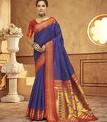 Paithani silk purple weaving classic ethnic saree