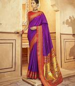 Paithani silk magenta weaving classic ethnic saree