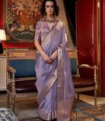 Mauve chiffon weaving saree