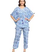 Yash gallery women's polyester digital printed kaftan co-ord set