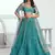 rama color embroidered net lehenga set choli with dupatta