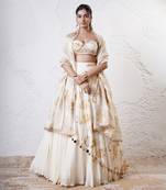 IVORY And GOLD Organza EMBROIDERED Lehenga Set