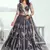 slate grey embroidered net lehenga set choli with dupatta